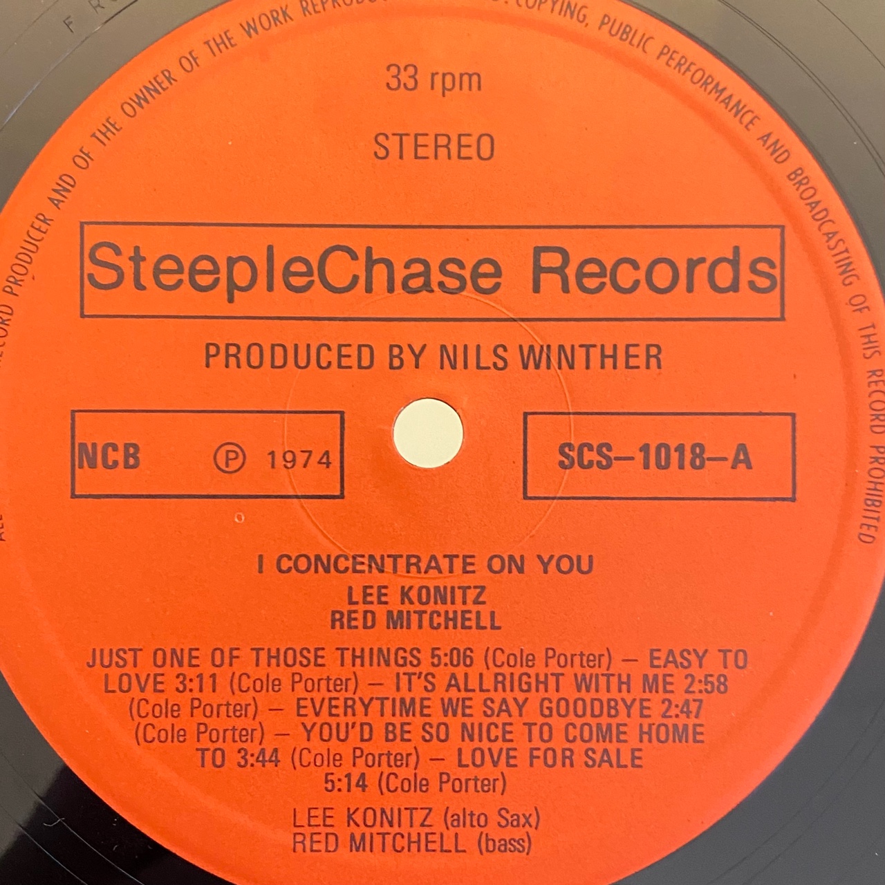 Lee Konitz, Red Mitchell - I Concentrate On You A Tribute (STEEPLECHASE) (SCS1018) : 인터플레이 레코드 샵