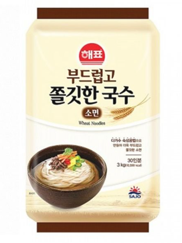 도매 업소용 해표 부드럽고 쫄깃한 국수 소면 3k 4봉 한박스 : 명가스토리