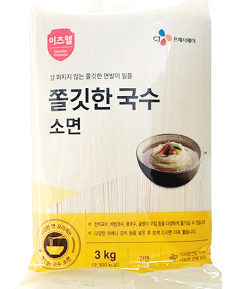 도매 업소용 이츠웰 쫄깃한 국수 소면 3k 4봉 한박스 : 명가스토리