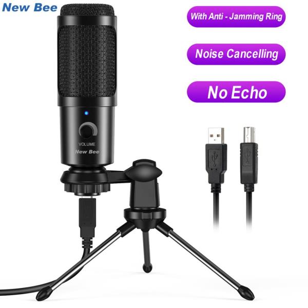 유튜브용 캠코더 새로운 꿀벌 DM18 USB 마이크 콘덴서 마이크 PC 전문 USB 마이크 컴퓨터 노트북 게임 스트리밍 녹음 스튜디오 유튜브... 