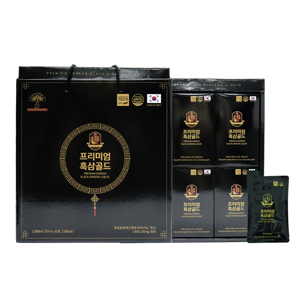 1+1 프리미엄 흑삼골드 (50ml X 30포) : 금흑