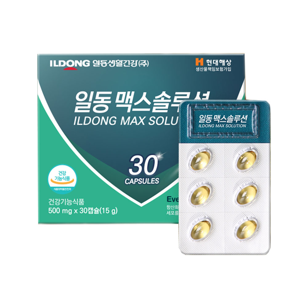 일동 맥스 솔루션 500mg x 30캡슐 6박스(3개월분) 비타민E 송침유 : 데이세븐