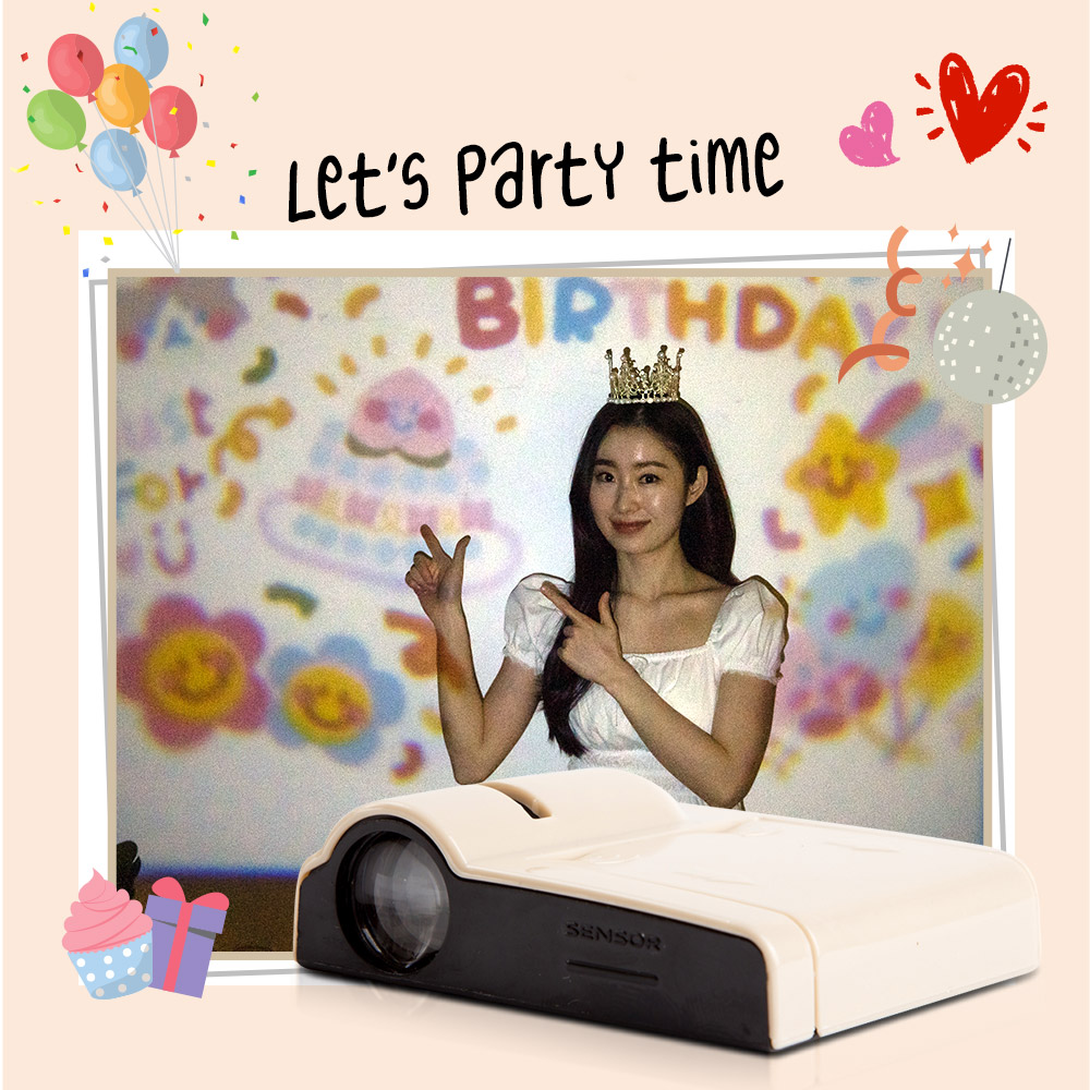 생일빔 생일 파티용품 생일축하빔 프로젝터 칩 무드 배경 세트 랜덤 : 엔젤가드
