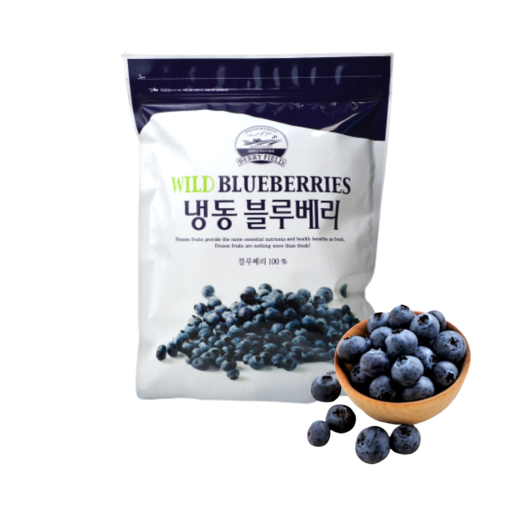 냉동 과일 빌베리 야생 와일드 세척 블루베리 효능 1kg : 장보자고