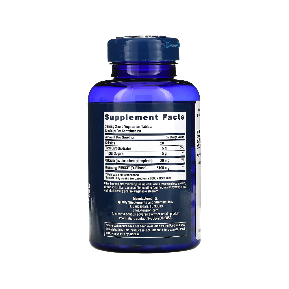Life Extension 라이프익스텐션 D 리보스 100베지정 Vegetarian Tablets : 유에스비타