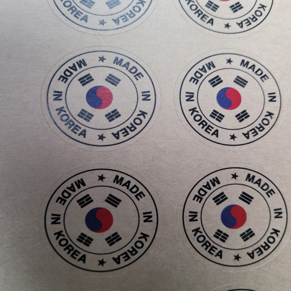made in korea 메이드 인 코리아 모양 태극마크 크라프트스티커 : 에덴티엠 스토어