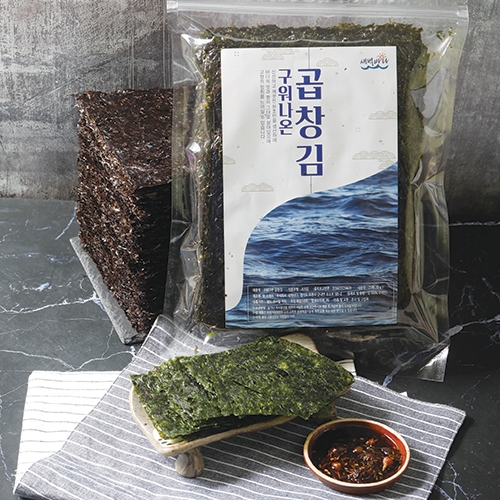 구워나온 곱창김 25매 X 4봉 / 8봉 구운김 곱창돌김 햇김 완도김 LAGG254 / LAGG258 : 새벽바다