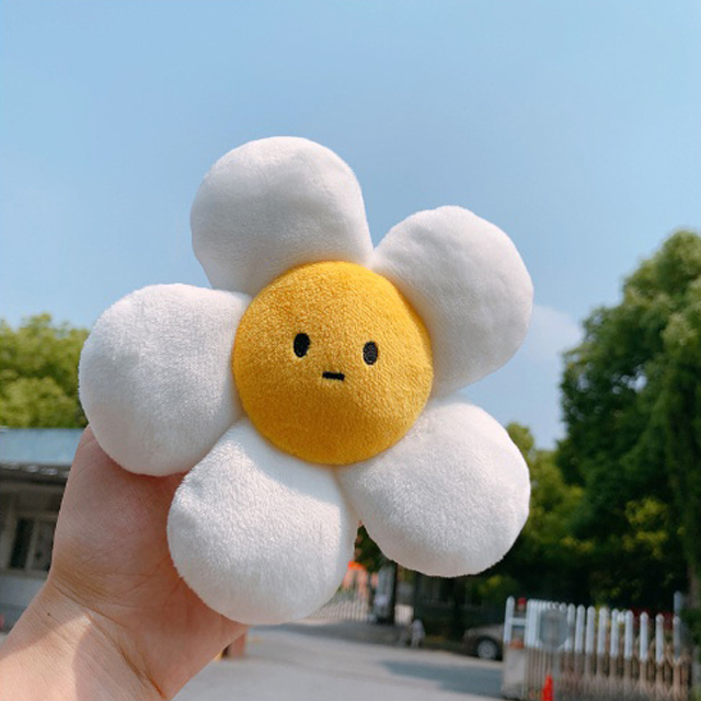 귀여운 스마일 데이지 플라워 꽃 인형 키링 열쇠고리 가방 키홀더 책가방 백참 : 위마켓스토어