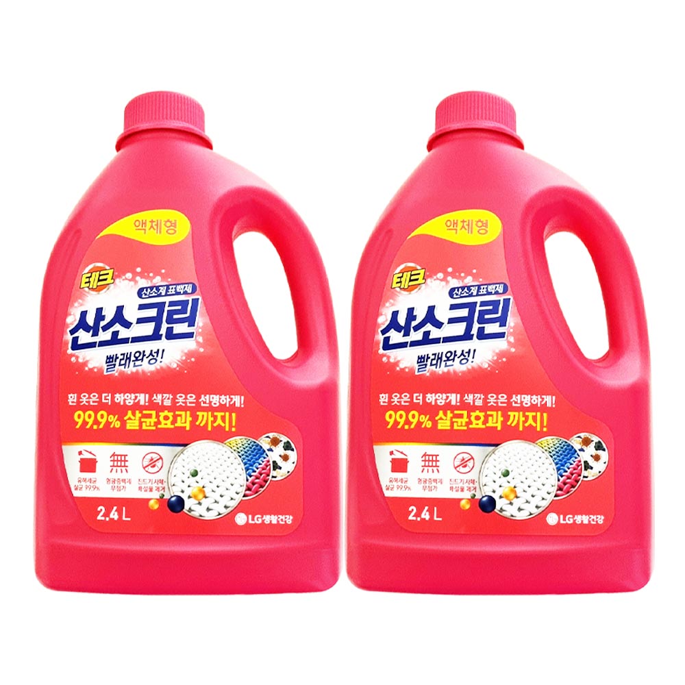 엘지 테크 액체형 표백제 산소크린 2.4Lx 2개 : 더조은유통8667