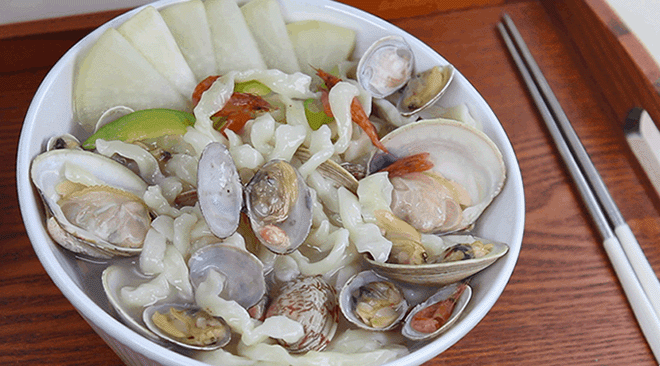 백상합 바지락 손 칼국수 수제 할머니표 다데기 시원칼칼한 칼국수 수타면(4~5인) : 프레시아마켓