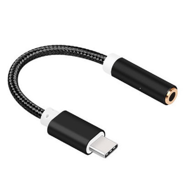 아이퀸 C타입 이어폰젠더 DAC오디오케이블 3.5mm AUX케이블메탈패브릭재질 : 크루웍스