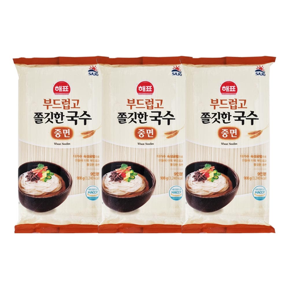 사조해표 부드럽고 쫄깃한 국수 중면 900g x 3개 : 더조은유통8667