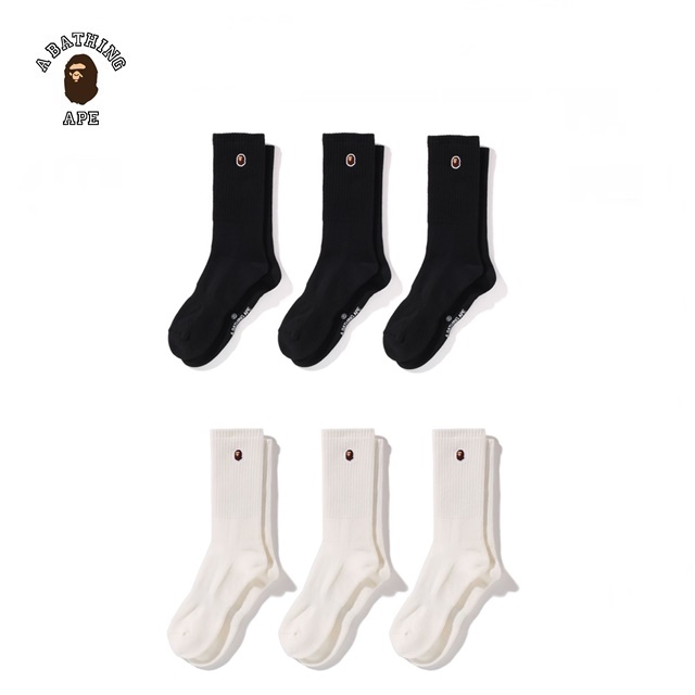 베이프 에이프헤드 원포인트 양말 3팩 APE HEAD ONE POINT SOCKS 3 PAIRS : 에비뉴도쿄