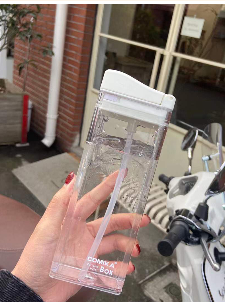 사각텀블러 그립감좋은 롱빨대 투명텀블러 : 삼십칠점이