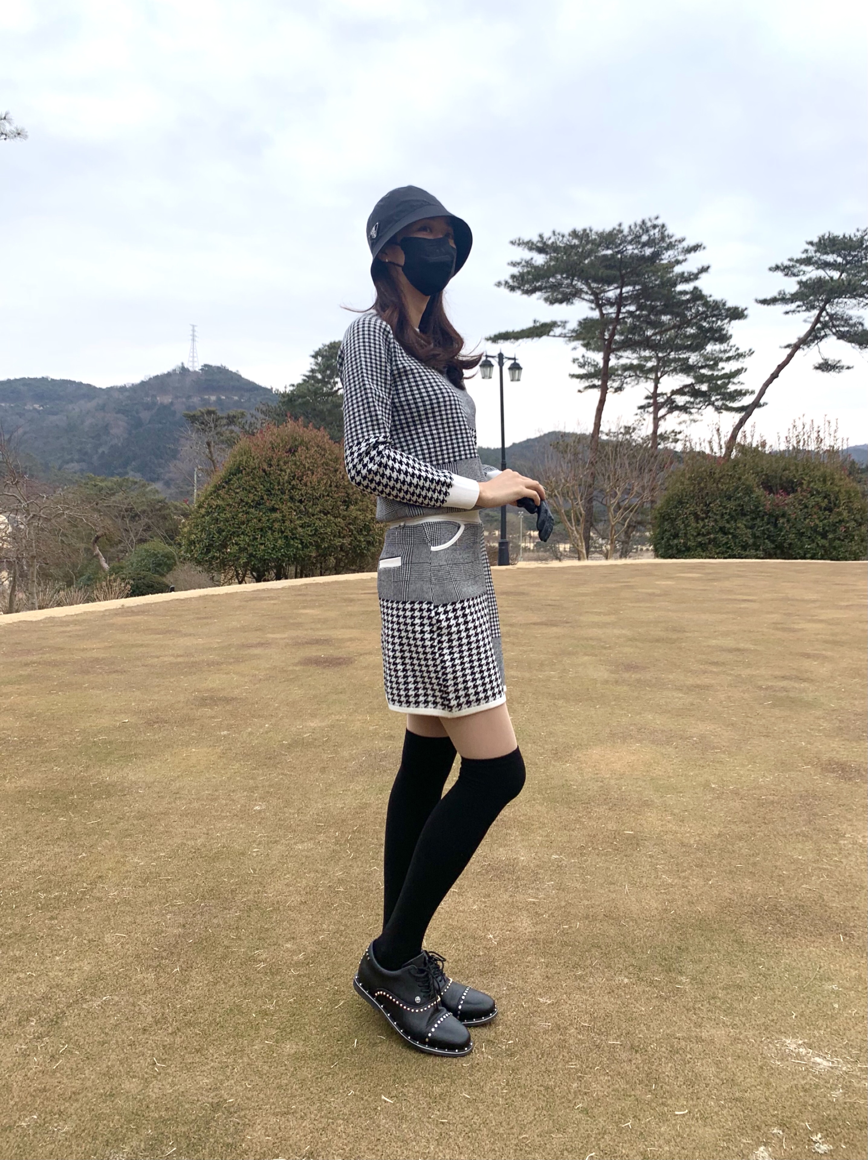 여성 골프니트 믹스 체크 봉선댁 여성골프웨어 : 봉선댁