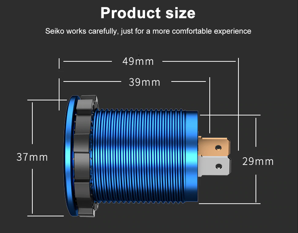 3.0 듀얼 USB 충전기 방수 소켓 알루미늄 전원 콘센트 12V 24V 오토바이 자동차 : 가와사키 신원모터싸이클