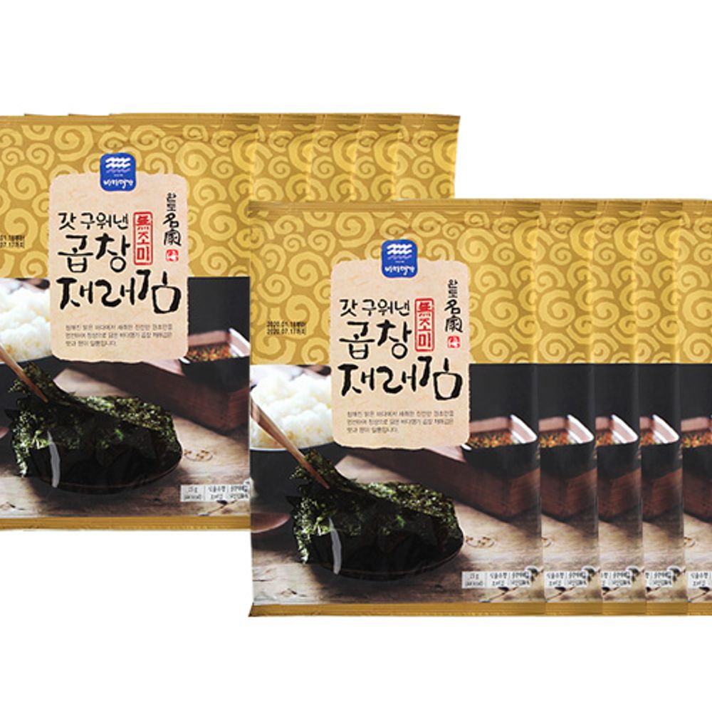 바다명가 갓구워낸곱창재래김(무조미) 15gX10봉 : 수스토어