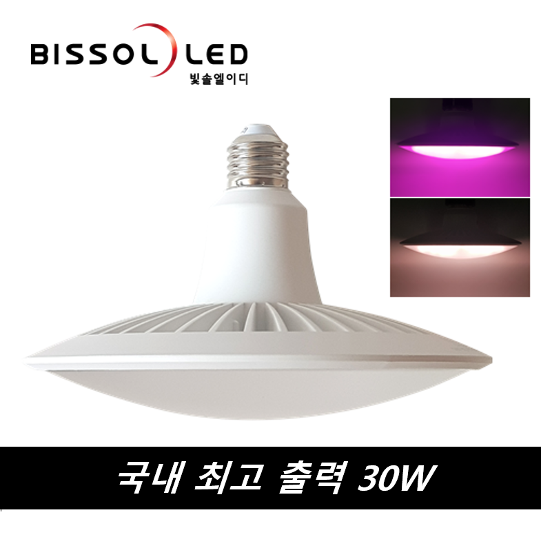 [30W] 빛솔 LED 식물등 전구 식물 상추 허브 키우기 조명 스마트팜 공장 재배기 : 빛솔LED