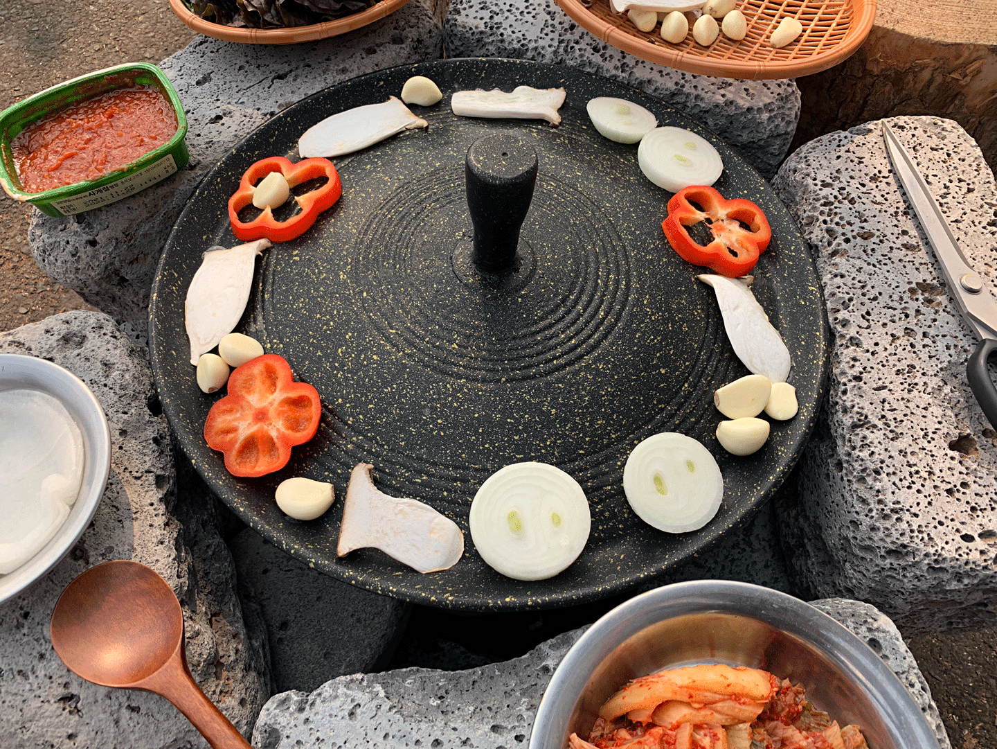 통주물 솥뚜껑고기판 50cm~65cm : 무쇠주물공장