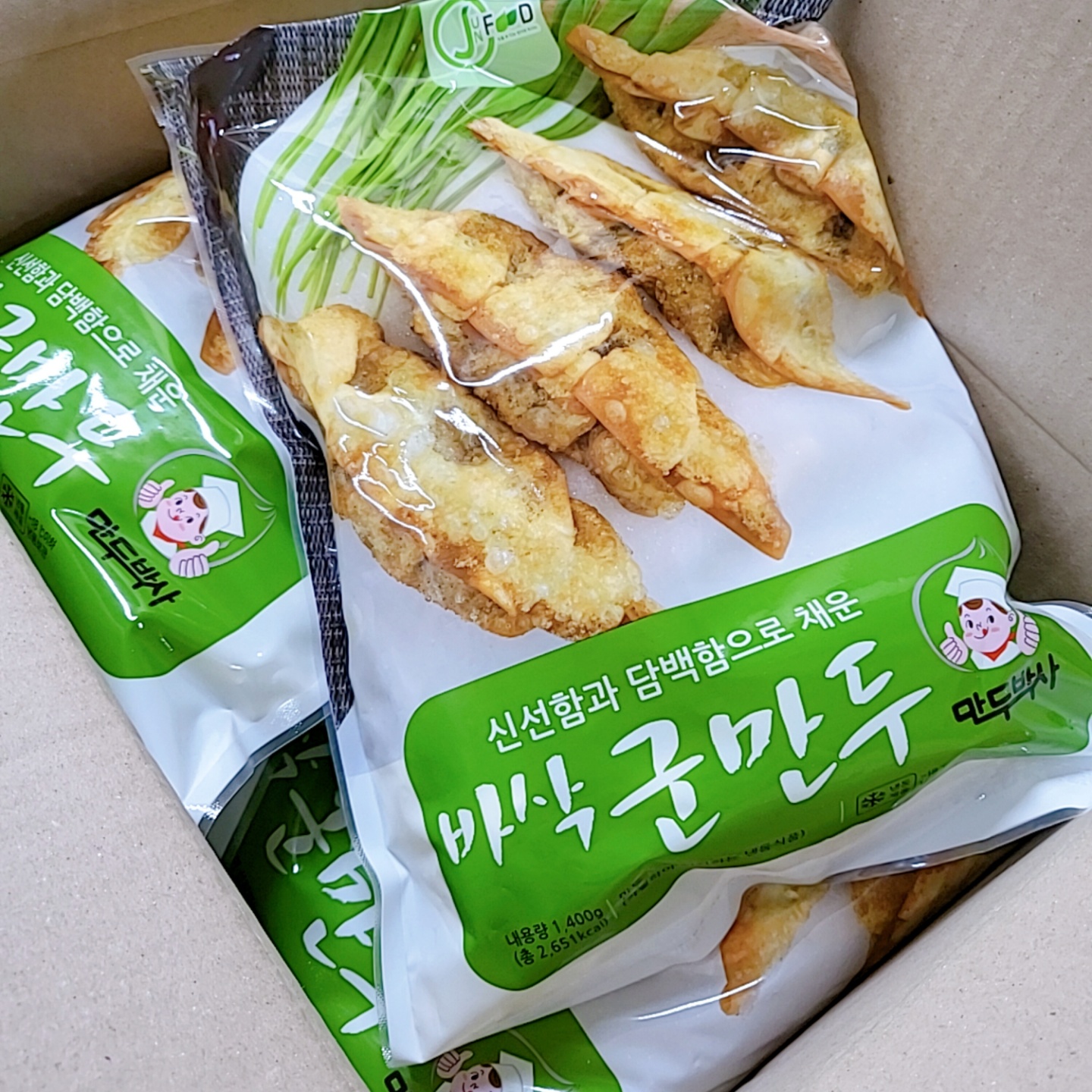 업소용 준푸드 바삭군만두 / 자만두 1박스(1.4kg X 6봉) 대용량 중식당 군만두용 : 바다냄새
