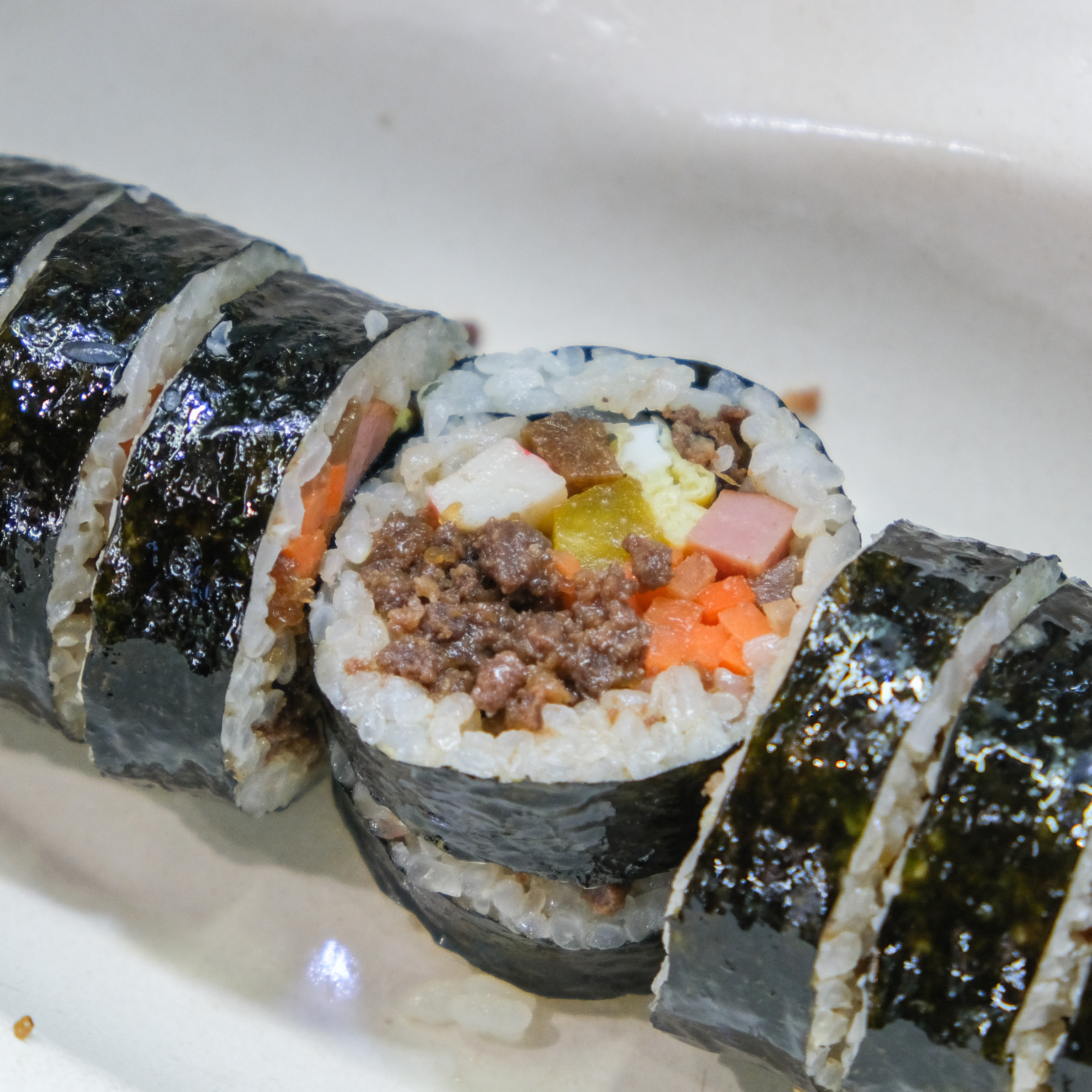 [광산구 배달] 감칠맛나는 소불고기김밥 1줄 [월곡 월곡분식집] : 동네시장 장보기