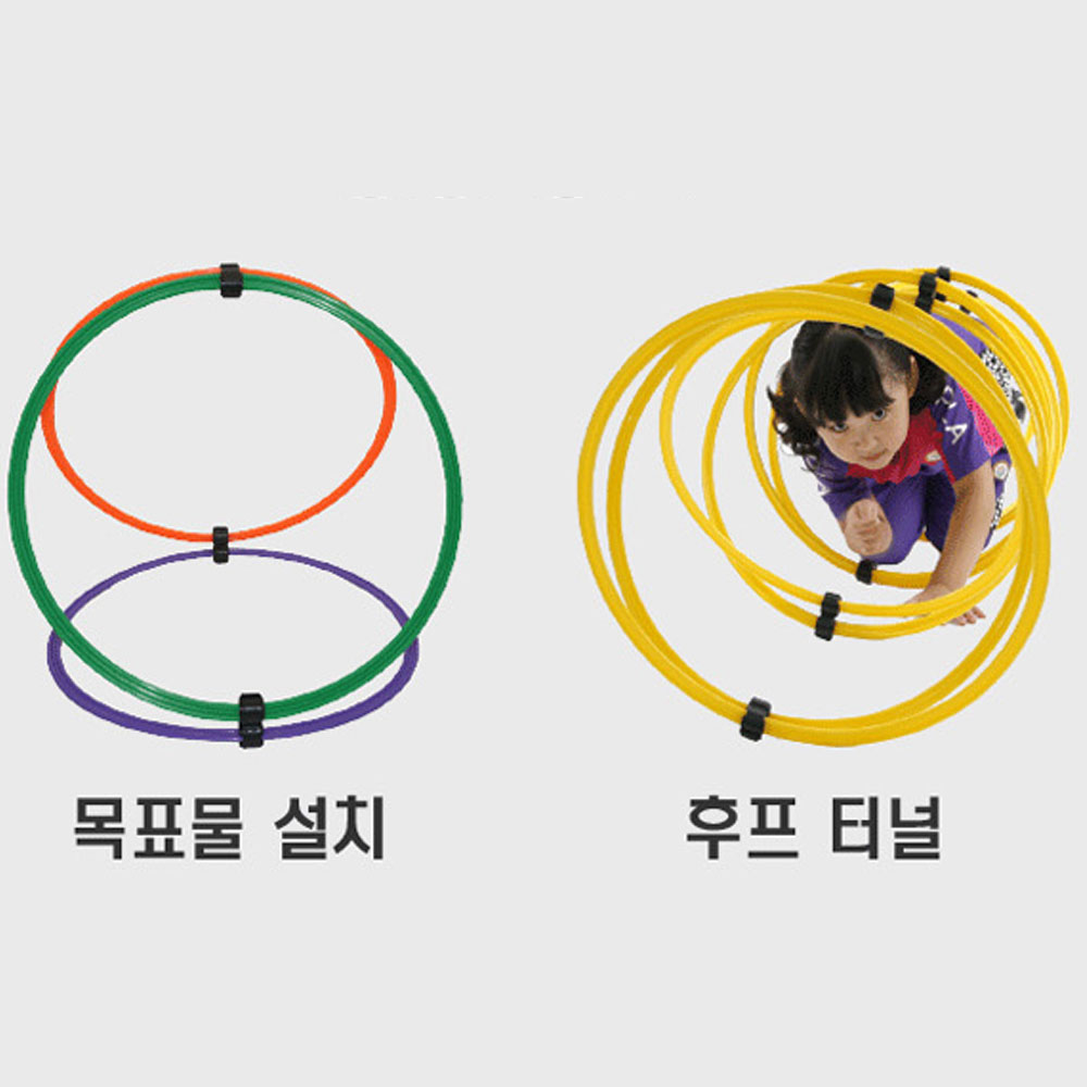 플레이핏 스피드 민첩성 후프 12개 클립 세트 조립식 장애물 액션후프 사다리훈련 어질리티 : 나라