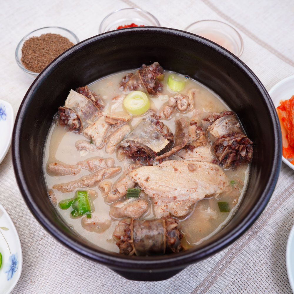 백암왕순대 순대국 전통 4팩+오소리 4팩 (소곱창 토종 얼큰 옛날) 무료배송 : 백암왕순대