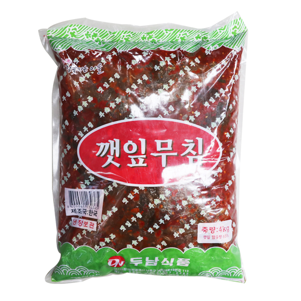 두남식품 깻잎무침 4kg 1개 : 달인식자재마트