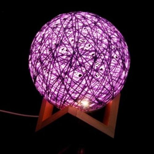 라탄 달 무드등 USB LED 빈티지 감성조명(분리형 퍼플) : 햇살퐁당