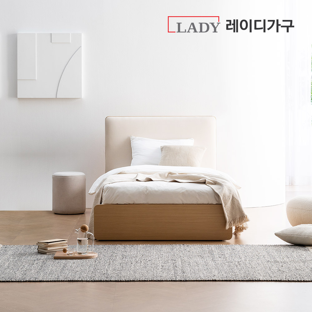 레이디가구 모노 가죽 LED 프리미엄 수납 호텔 침대 SS_프레임 : 레이디가구 몰