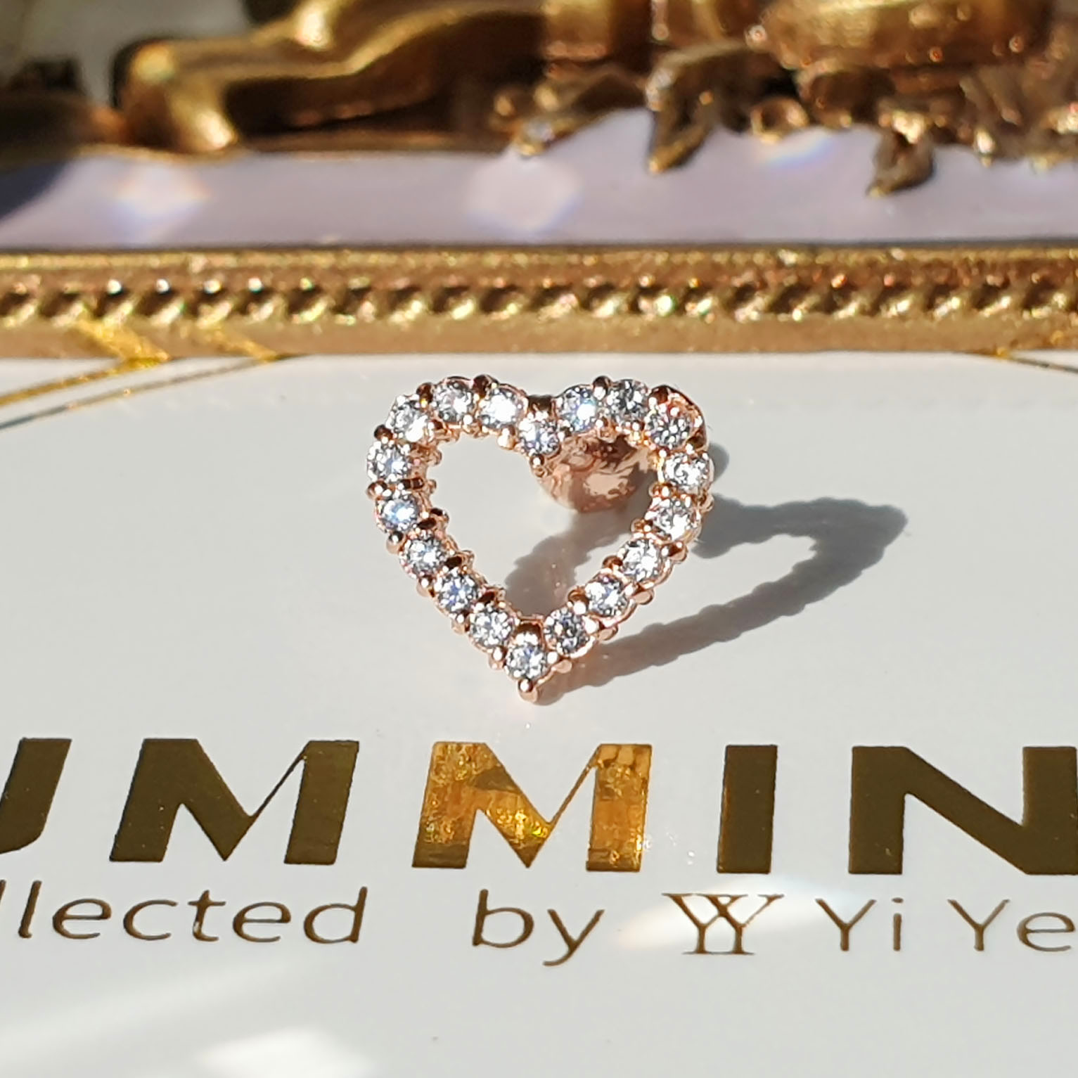 14k 하트 라인 포인트 큐빅 프레임 피어싱 ( 바두께 1mm, 1.2mm 선택옵션) 귓볼, 이너컨츠, 아웃컨츠 추천 : 허밍앤드