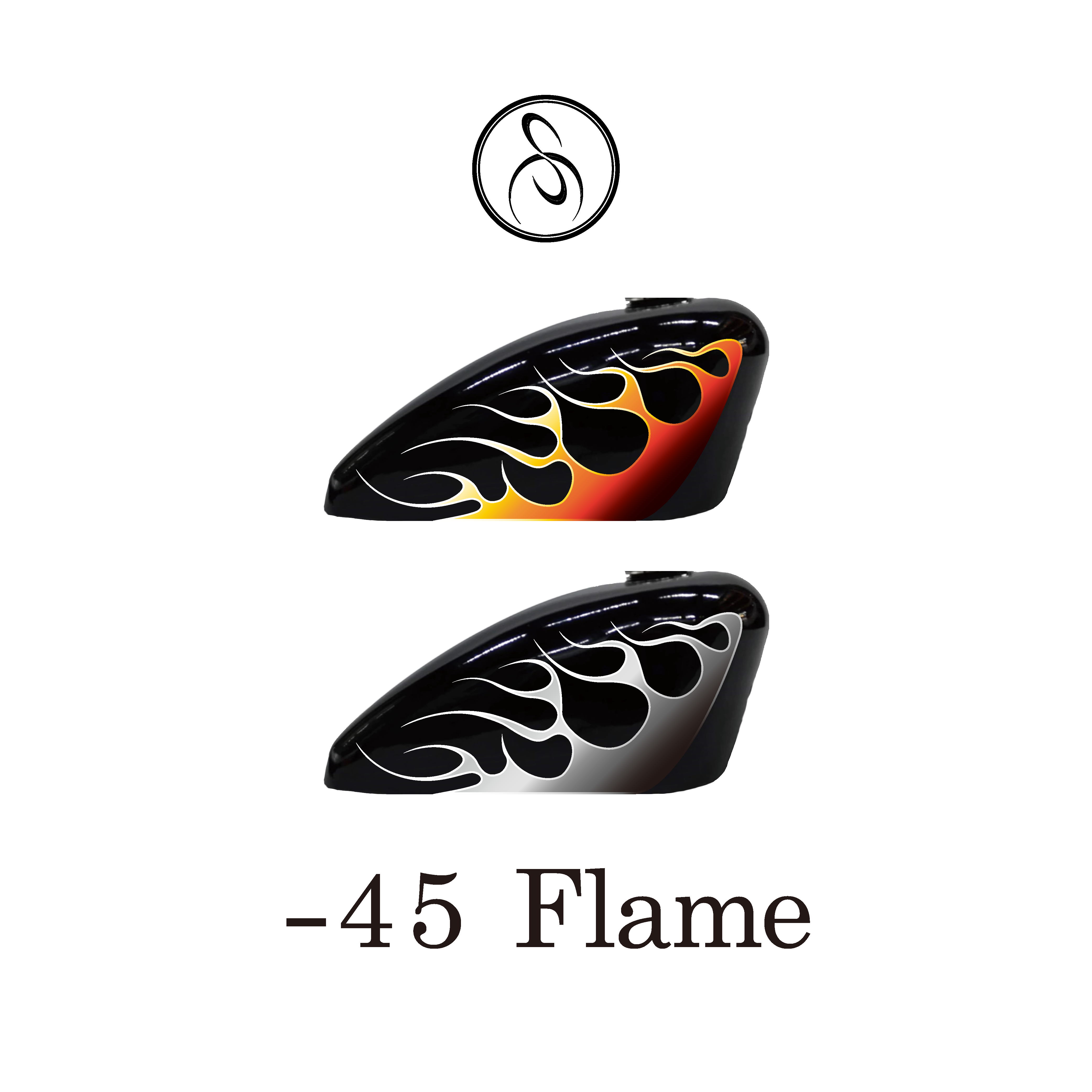 스믈크루 피넛탱크 오토바이 불꽃데칼 4 -45 FLAME : 스믈크루