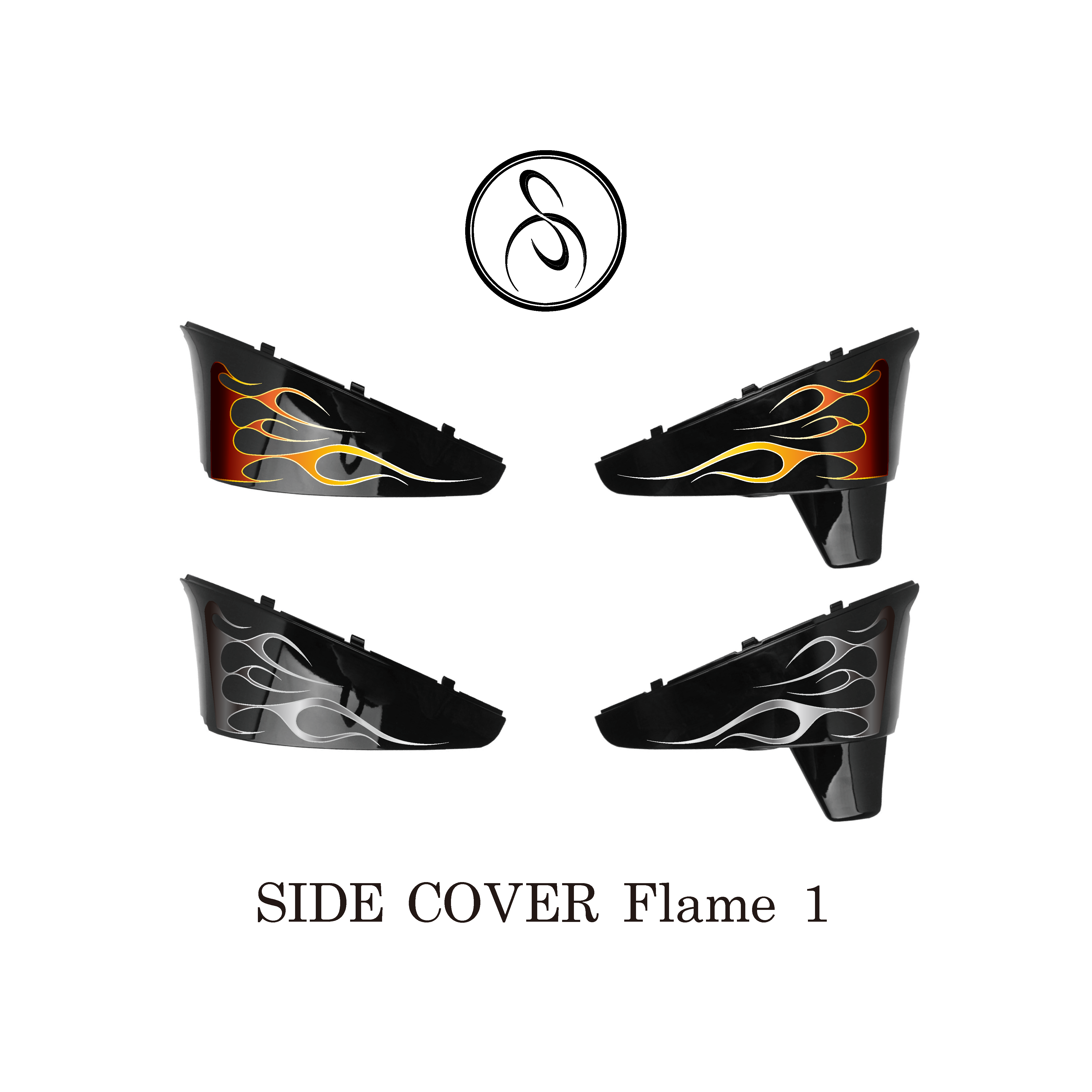 스믈크루 피넛탱크 오토바이 불꽃데칼 SIDE COVER FLAME 1 : 스믈크루