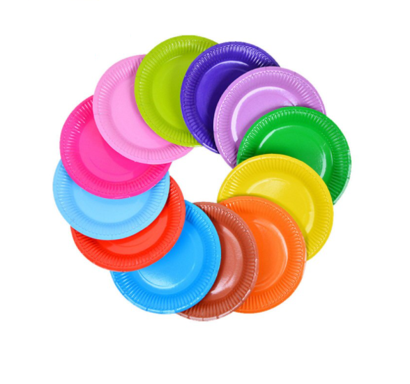 알록달록 파티접시 5개입 (18cm) : 소소한파티