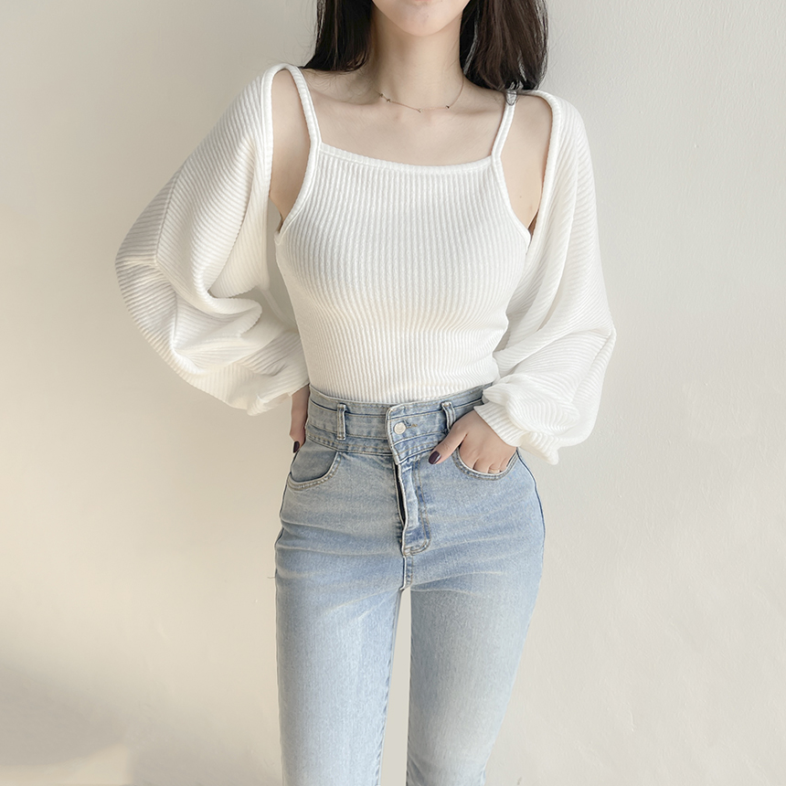 (무료배송) set 끈 나시 + 루시 볼레로 가디건 3color : 러블리아미에