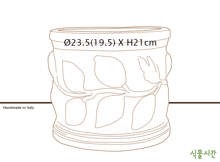 olu handmade clay pot 이태리 레몬 열매 장식 수제 토분 원형 올리브 화분 : 식물시간