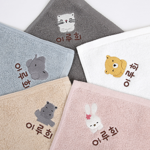 프라자타올 어린이집수건 이름자수 고리수건 5장세트 애니멀 시리즈 5장 : 프라자타올