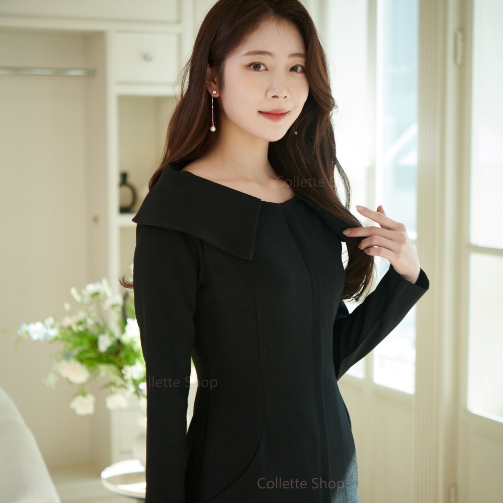 꼴레뜨샵 빅카라 졸업사진 상견례 신부예복 피로연 돌잔치엄마 결혼식2부 하객원피스 (핑크) : ColletteShop
