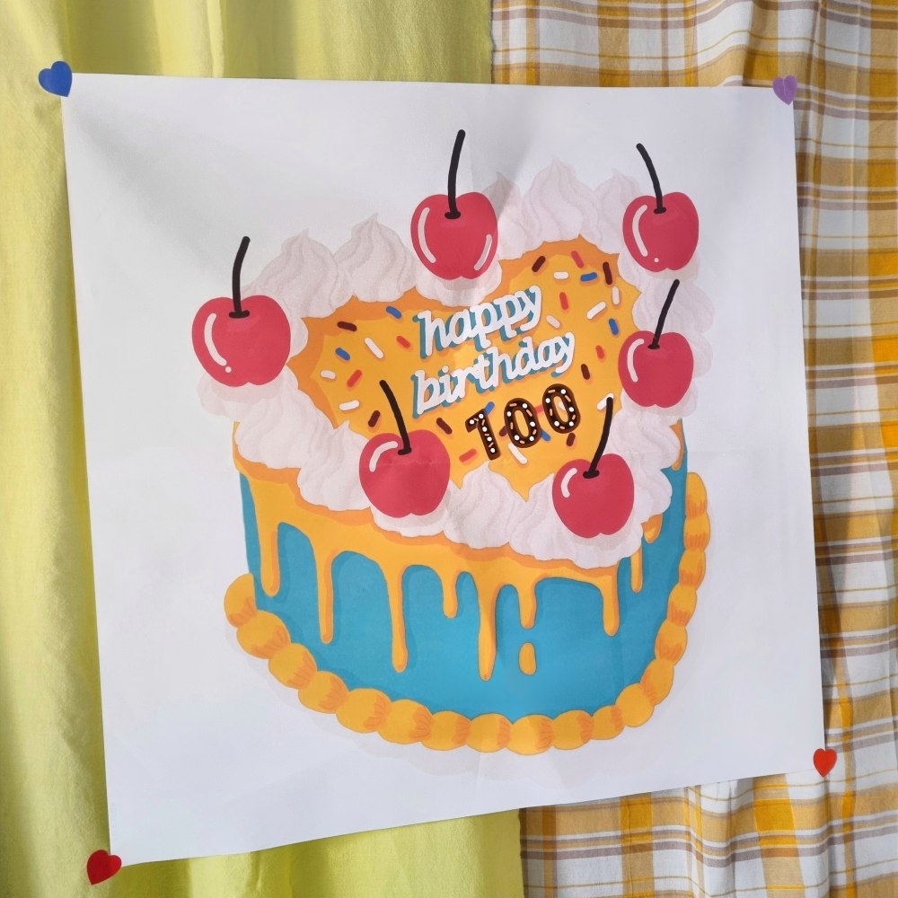빈티지 케이크 생일 포스터 현수막 패브릭 파티 용품 해피벌스데이 유치원 어린이집 : 제이란그레