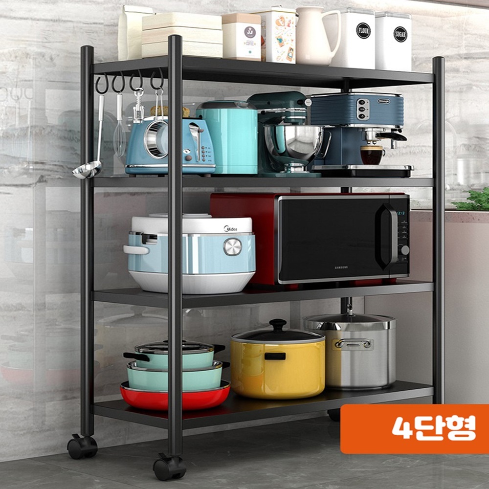 정리잘하는법 주방 베란다수납 집정리정돈 수납철재 4단 앵글 : 씽굿템