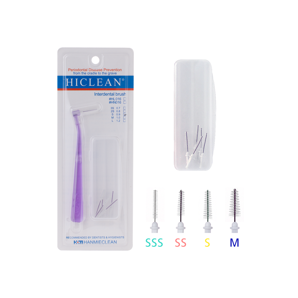 하이크린(HICLEAN) 치과용 치간칫솔#HL016 L-Type 1B+6P : 한미이크린