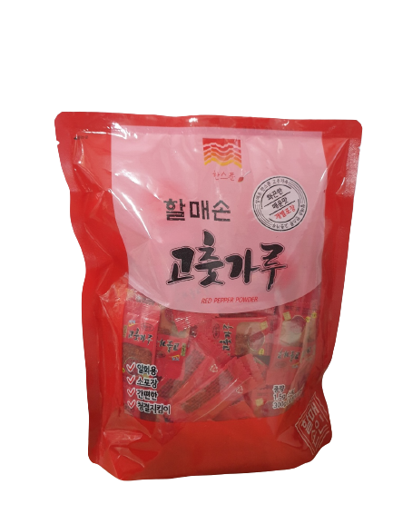 할매손 청결 일회용 고춧가루 1.5g 배달용 업소용 포장용 미니 고춧가루 : 우선유통