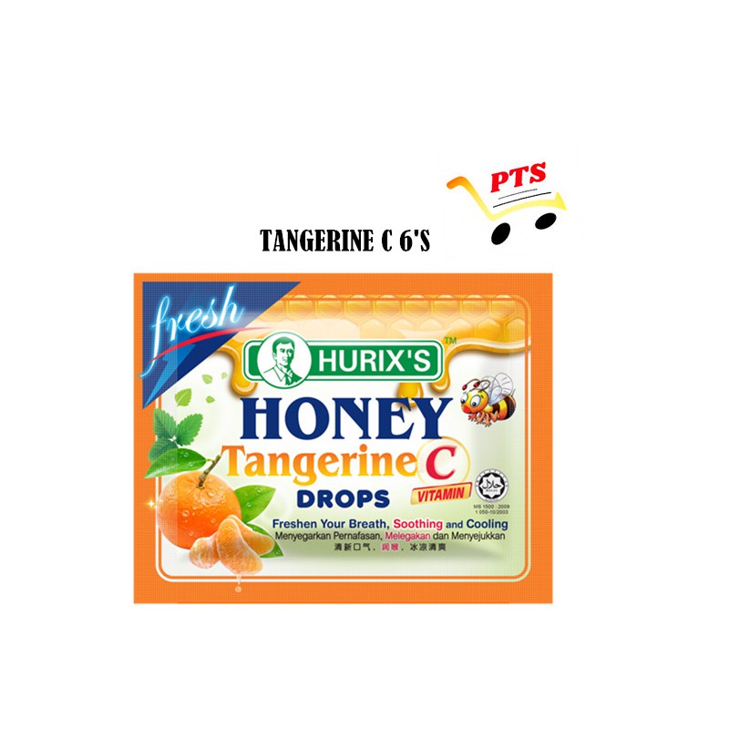말레이시아 HURIX 휴릭스 사탕 상쾌한 목캔디 HONEY DROP 6개입X3팩 : 구즈말레이시아