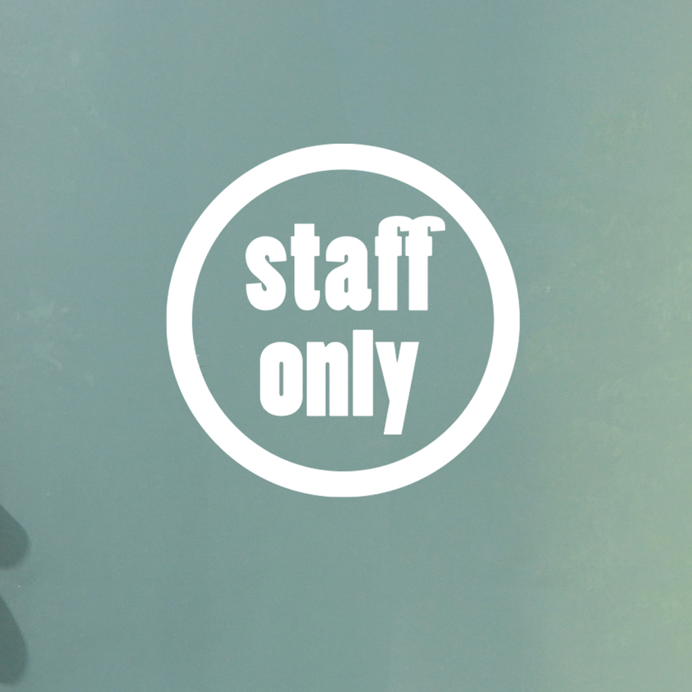 심플한 원 STAFF ONLY 직원전용 스테프온리 안내표시 스티커 : 코이핀즈