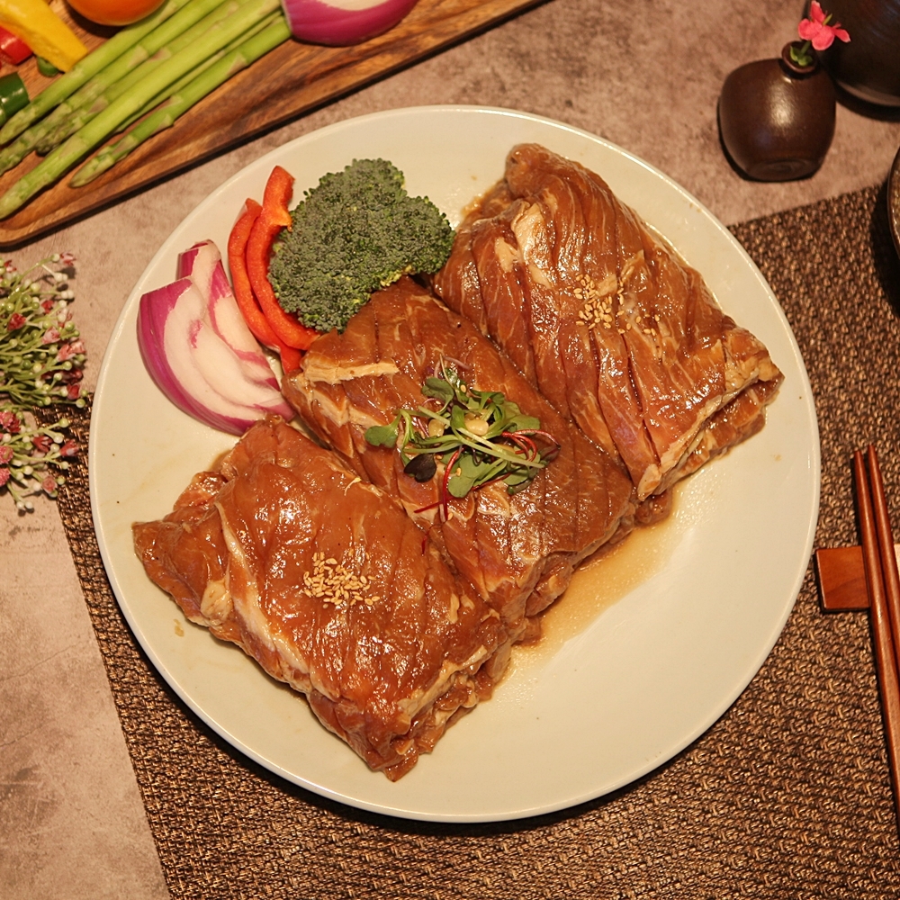 12년전통 양념 돼지 목살 구이 1.4kg : 아리랑갈비
