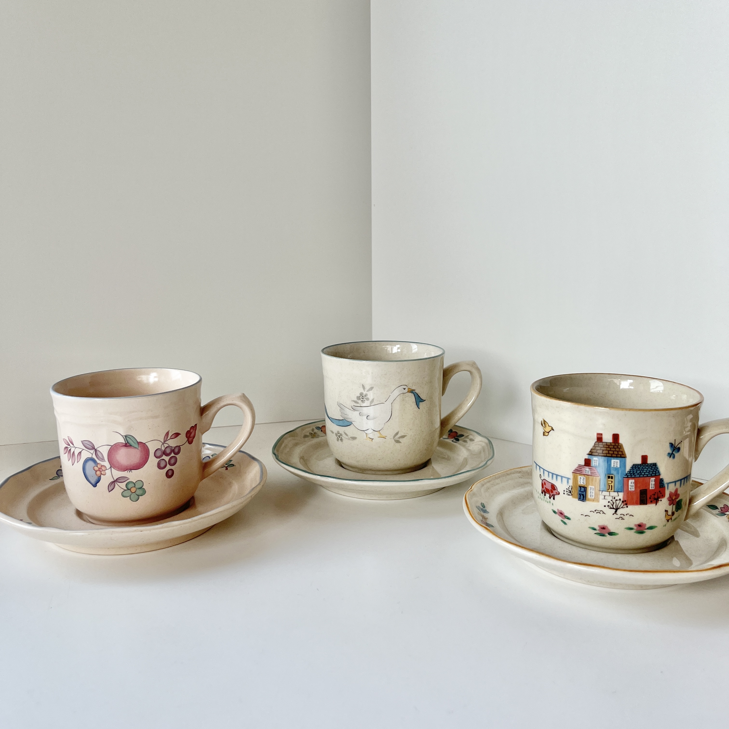 (마지막상품할인)[미국빈티지]인터내셔널_웰컴홈 컵앤소서 커피잔 찻잔/ International_Welcome Home Cup&Saucer : 안녕앤틱