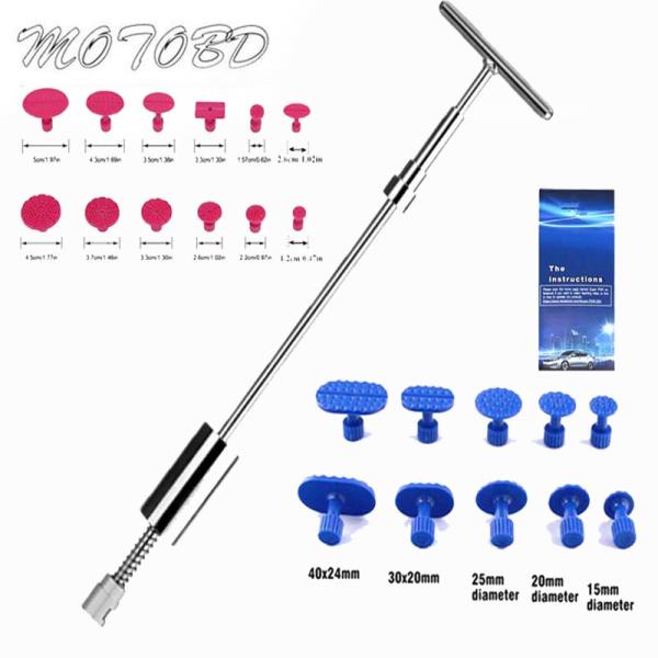 자동차 정비 무료 배송 Paintless 덴트 수리 풀러 키트 덴트 풀러 슬라이드 해머 T-바 도구 20pcs 덴트 제거 자동차 자동차에 대한 탭을 당겨... 