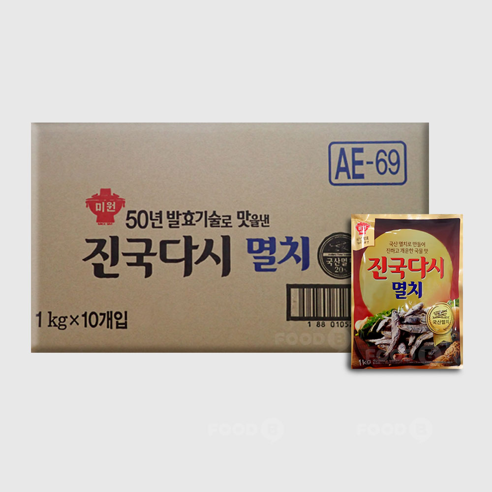 대상 진국다시 멸치 1kg x 10개 (1박스) : 푸드비