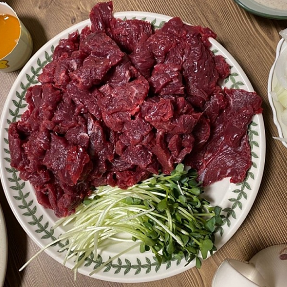한우 육사시미 육회 200g 600g 대구 뭉티기 소고기 당일도축 : 푸드제철소