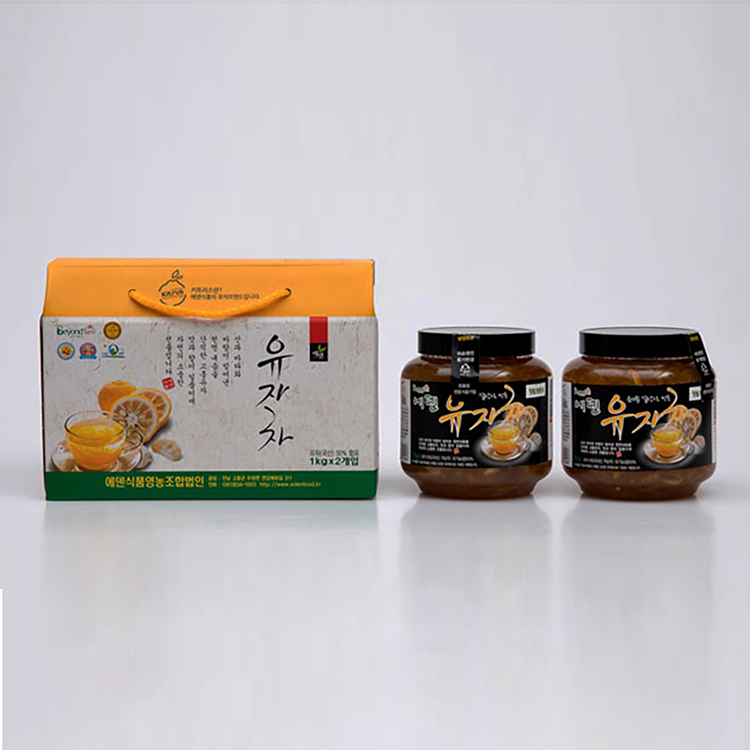 [에덴식품]유기농설탕 무농약 에덴유자차 1kg x 2 : 고흥몰